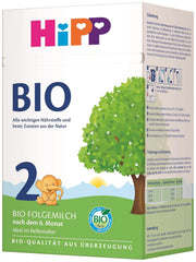 Lapte de continuare HiPP 2 Organic (4 x 600g), după 6 luni, cu Omega-3 (DHA, ALA), calciu și amidon organic ușor de preparat, de cea mai bună calitate organică