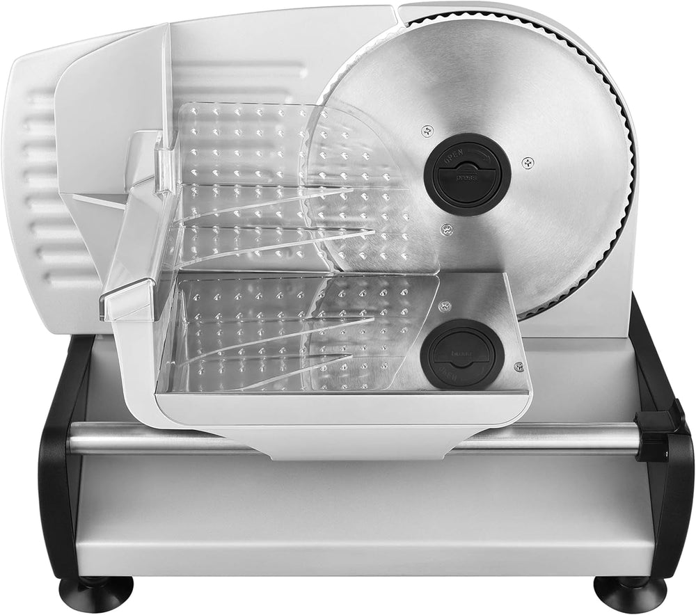 Come on! Universal electric slicer, stainless steel, 19 cm stainless steel blade, control of cutting thickness up to 15 mm, 150 W Naty Shop Shredders and Slicers Silver 150 W