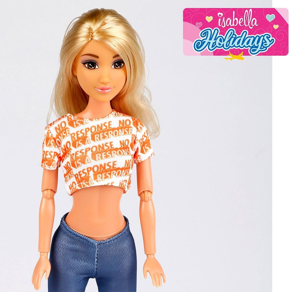 Isabella Gelenkpuppe mit Roller, 30 cm, Motorrad-Spielzeug, including accessories, Sonnenbrille, Handy, Selfie-Halterung, Helm, Refreshment, Puppen für Mädchen, Geschenke ab 3 Jahren (47812)