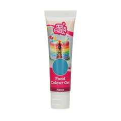 Funcakes Food Color Gel Aqua: Colorant alimentar foarte concentrat pentru aluat, cremă, fondant și marțipan. Dozare ușoară. Picătură individuală pentru a crea culori vibrante. Halal. 30 g.