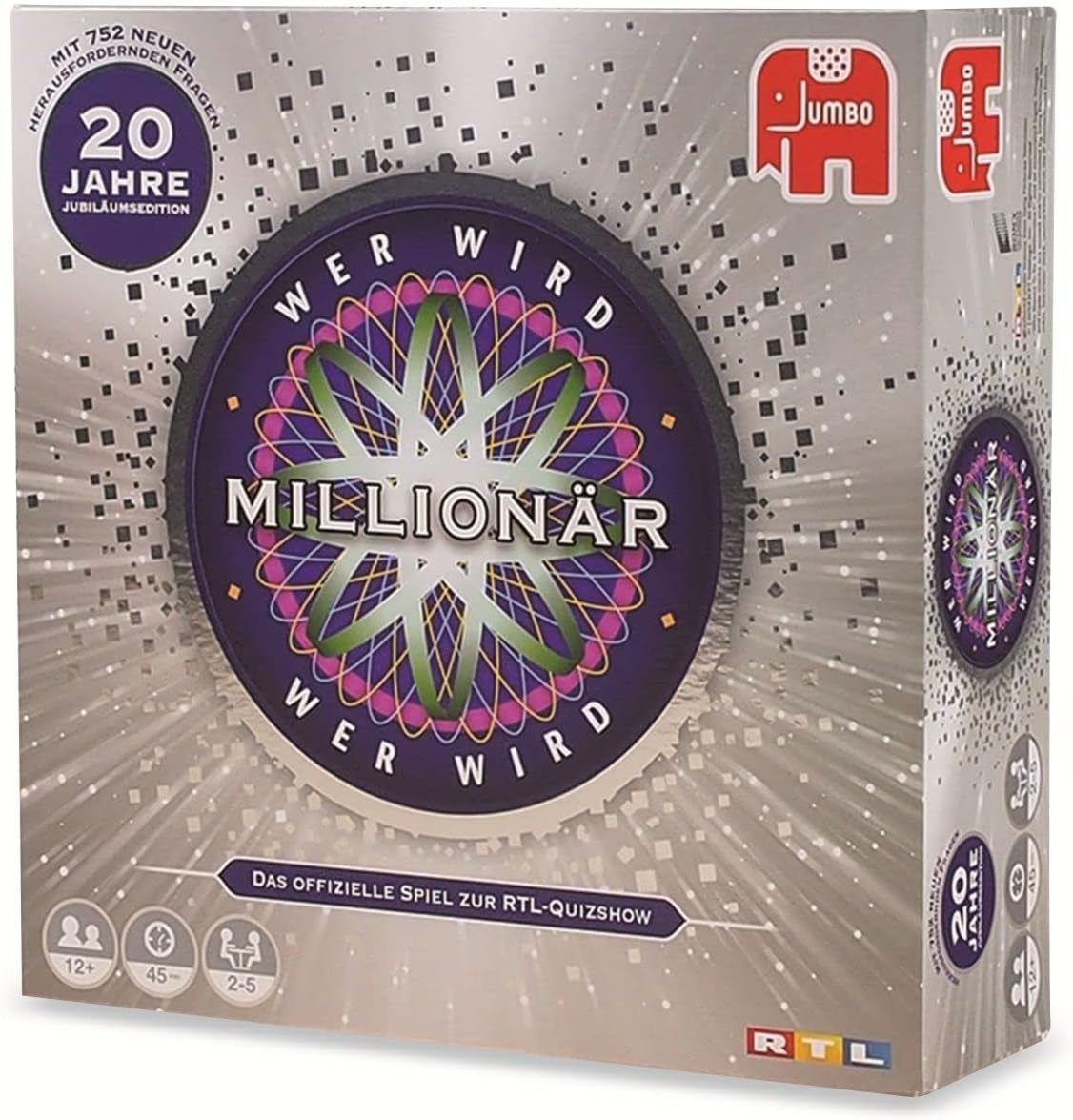 Jumbo Games 19736 Games - Who Wants To Be A Millionaire - 20th Anniversary - Board Game - Ages 12+