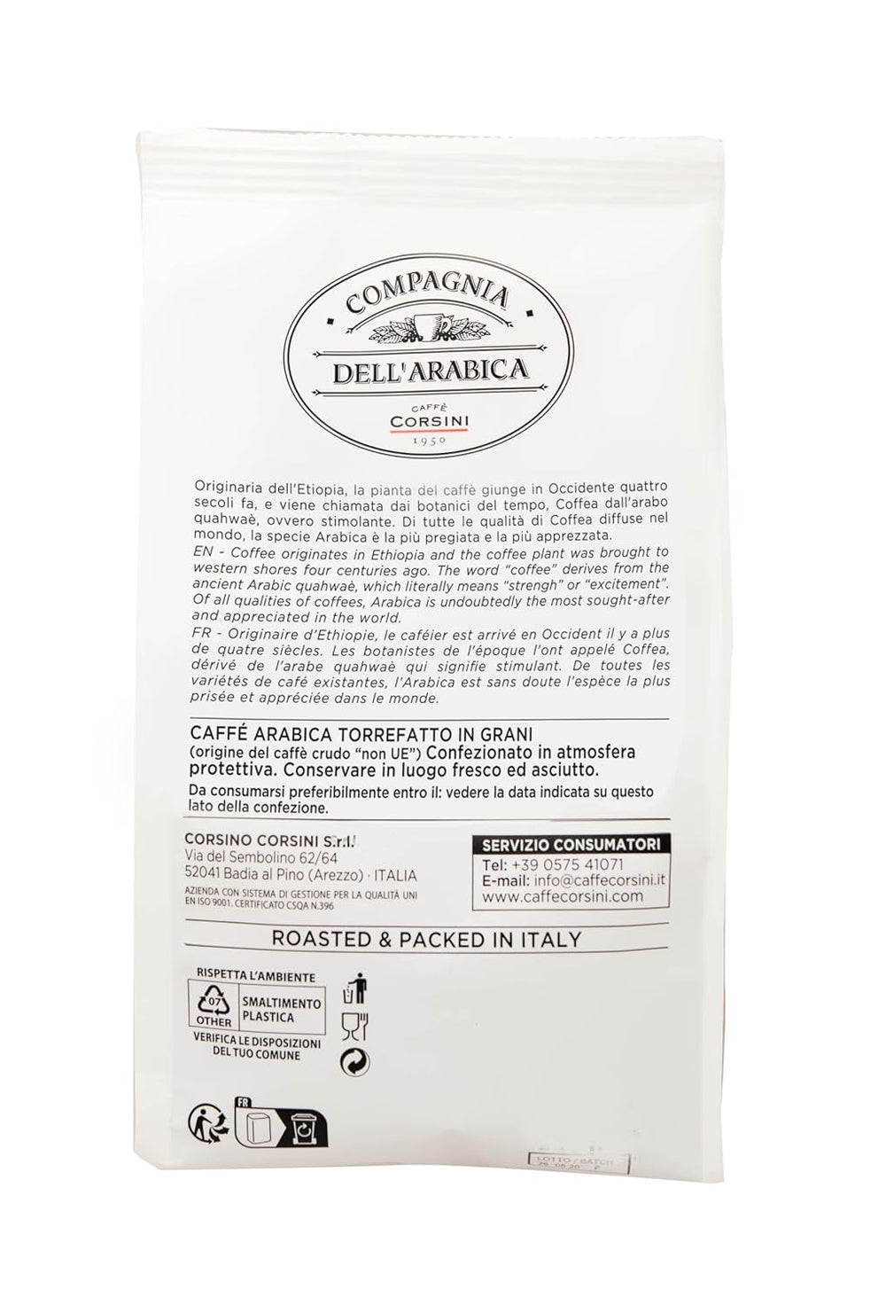 Caffè Corsini - Kaffeebohnen 3x250g Compagnia Dell'Arabica Set Guatemala/Äthiopien/El Salvador, Einzelner Ursprung, insgesamt 750g