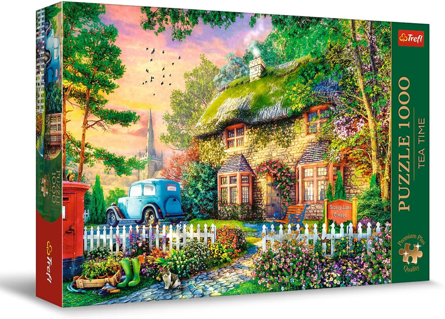 Trefl Premium plus Quality - Puzzle Tea Time: Houses Stoney Lane - 1000 elemente, Serie de imagini nostalgice pictate, Potrivirea ideală a pieselor, Pentru adulți și copii de la 12 ani Puzzle Naty Shop Titlu implicit