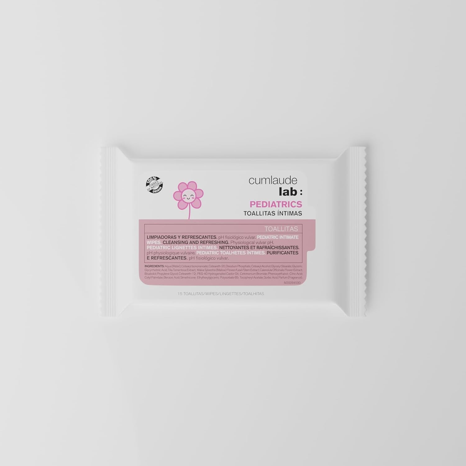 Intimate laboratory wipes for children, 15 pieces, cleaning and refreshing, physiological pH value