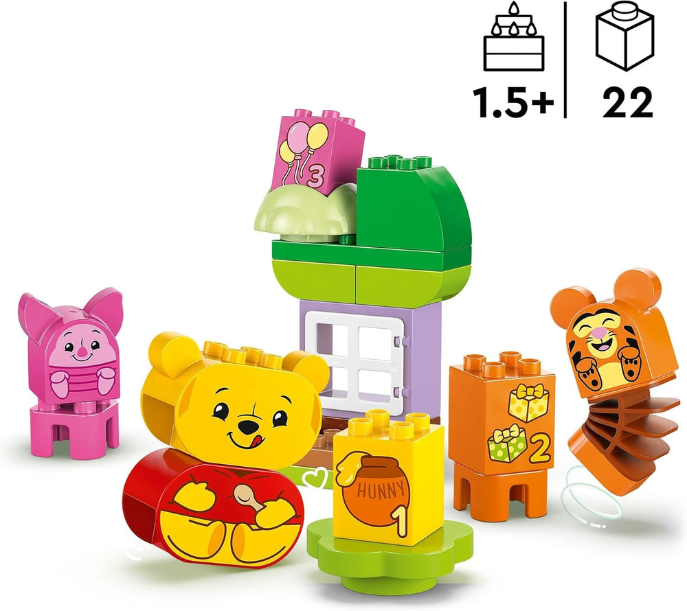 LEGO DUPLO - Disney Winnie the Pooh's Birthday Party - educational toy for preschoolers - set of 3 minifigures including Winnie the Pooh, Tigger and Piglet - gift idea for boys and girls from 1.5 years 10457 Beuche building sets den LEGO-Store