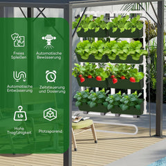 Hängende Vertikale Wand Pflanze, Vertikale Pflanzenwand Balkonbar Pflanzenwand Indoor mit Smart-Timer und Wasserpumpe Blumentopf Wand für Hof Garten Balkon Home Decoration