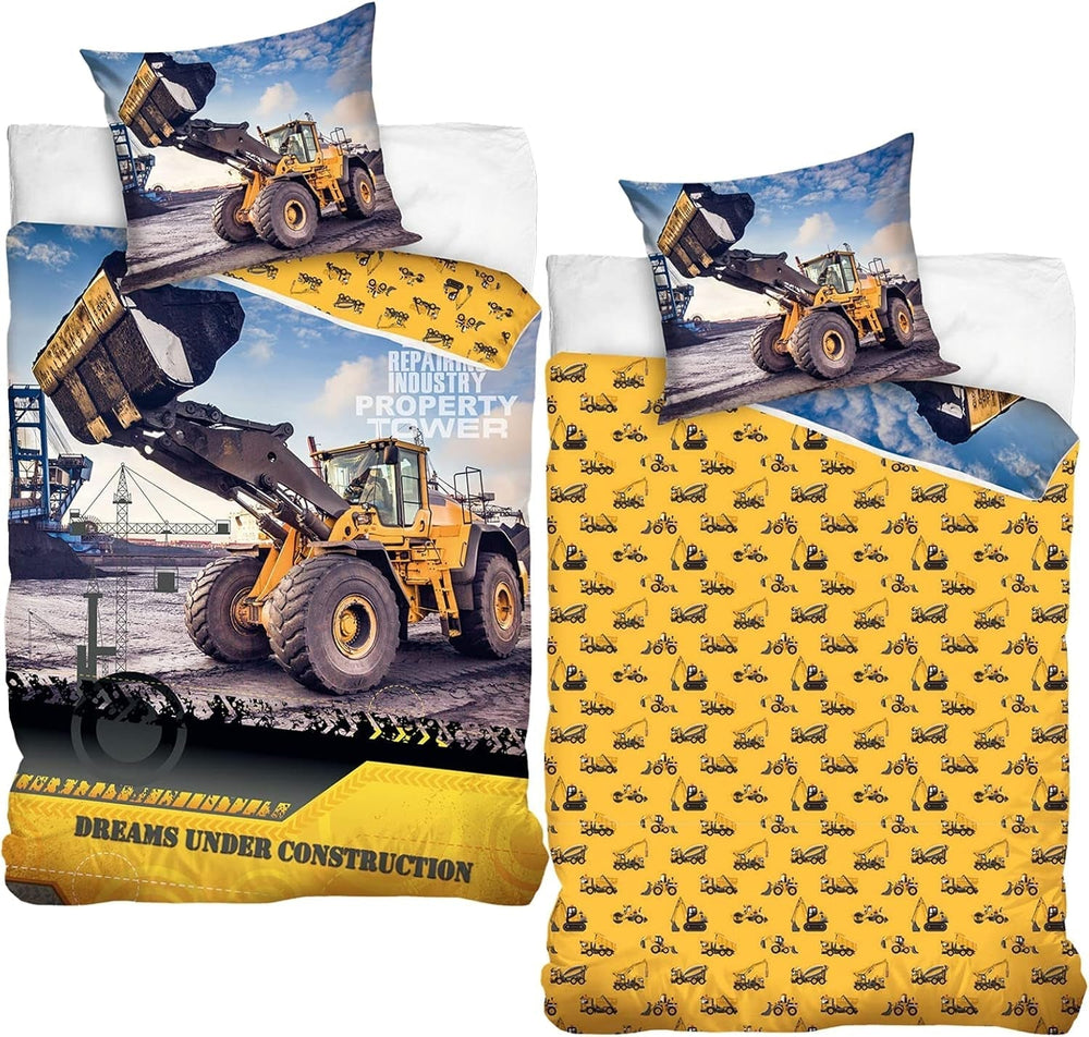 Bed linen for children, excavator, cotton Bed linen - children Naty Shop