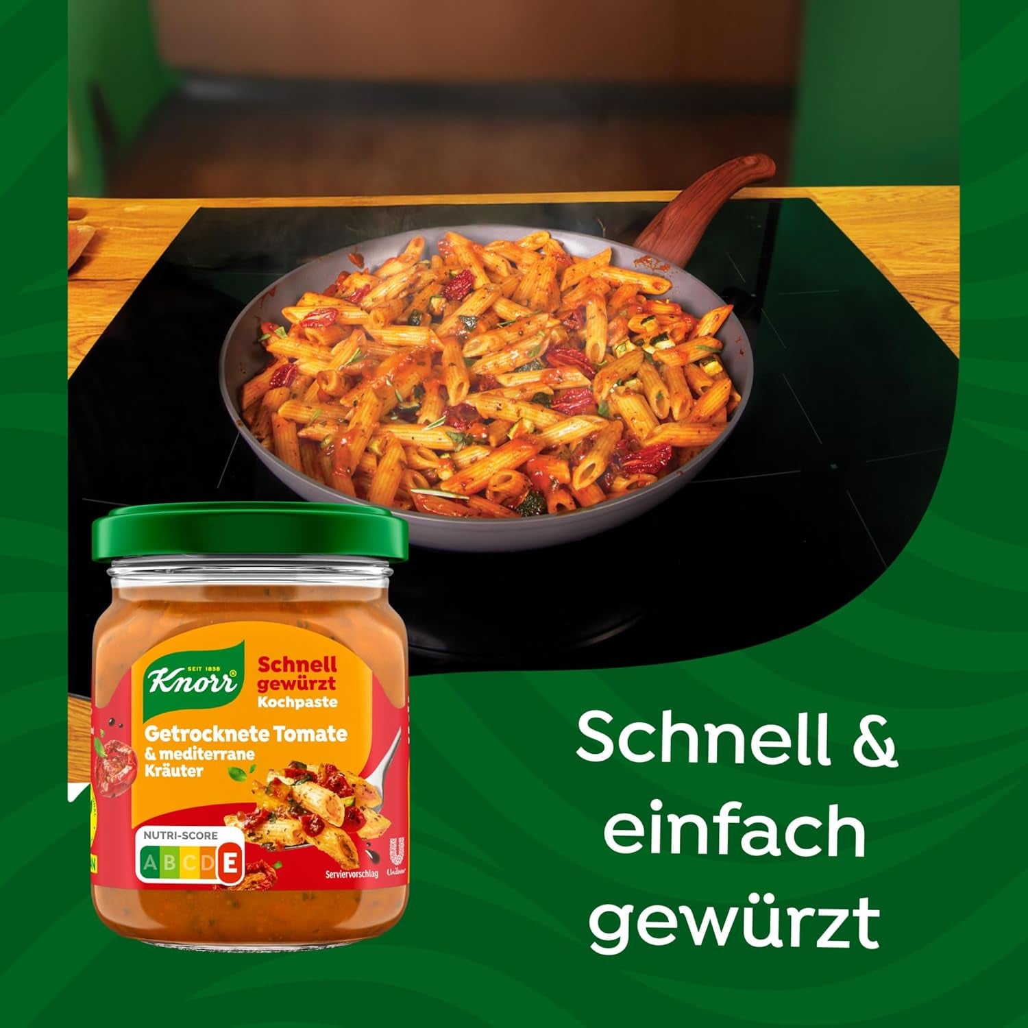 Knorr Schnell gewürzt Kochpaste Getrocknete Tomato & Mediterranean Kräuter einfach & schnell für einen besons intensiveen, geballten Gesmack 165 g