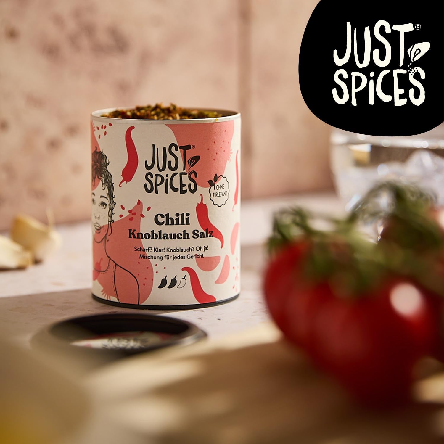 Just Spices Chili Garlic Salt I Gewürzmix, der zu allen Gerichten schmeckt I Gewürzdose, 55 g