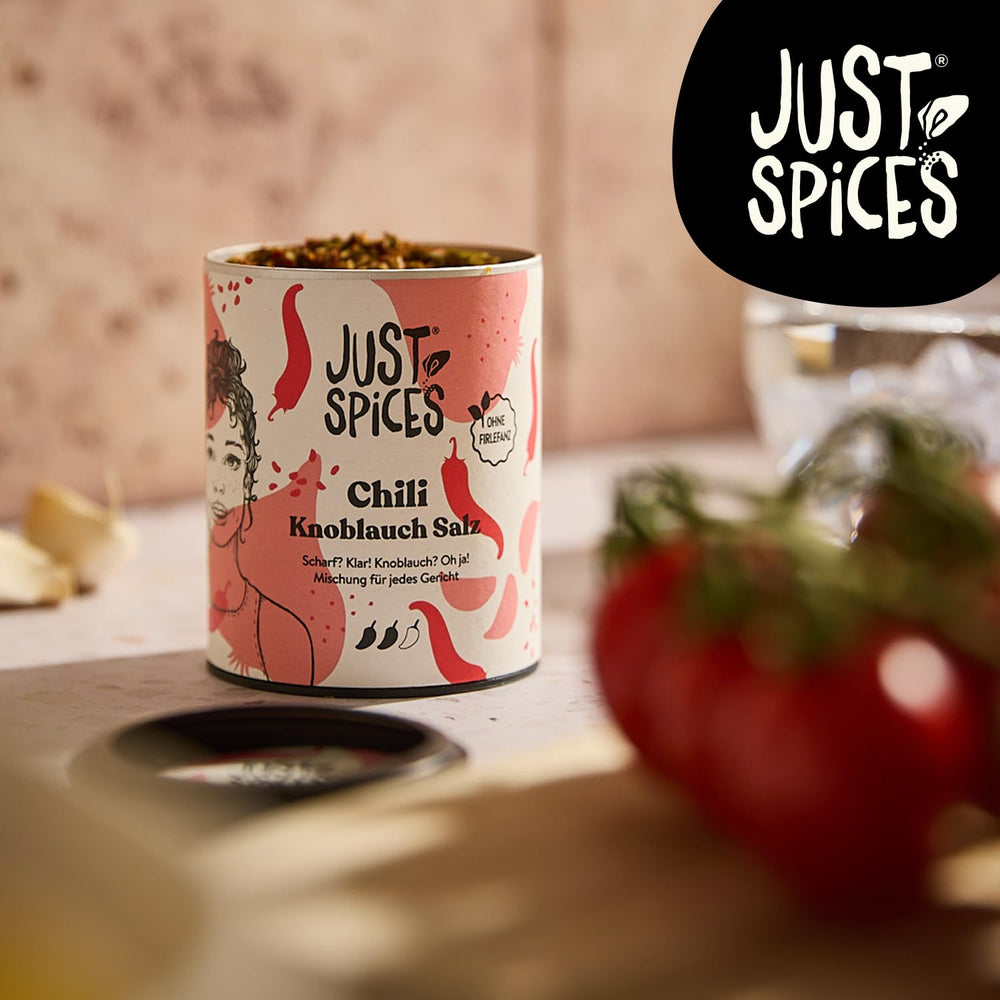 Just Spices Chili Garlic Salt I Gewürzmix, der zu allen Gerichten schmeckt I Gewürzdose, 55 g