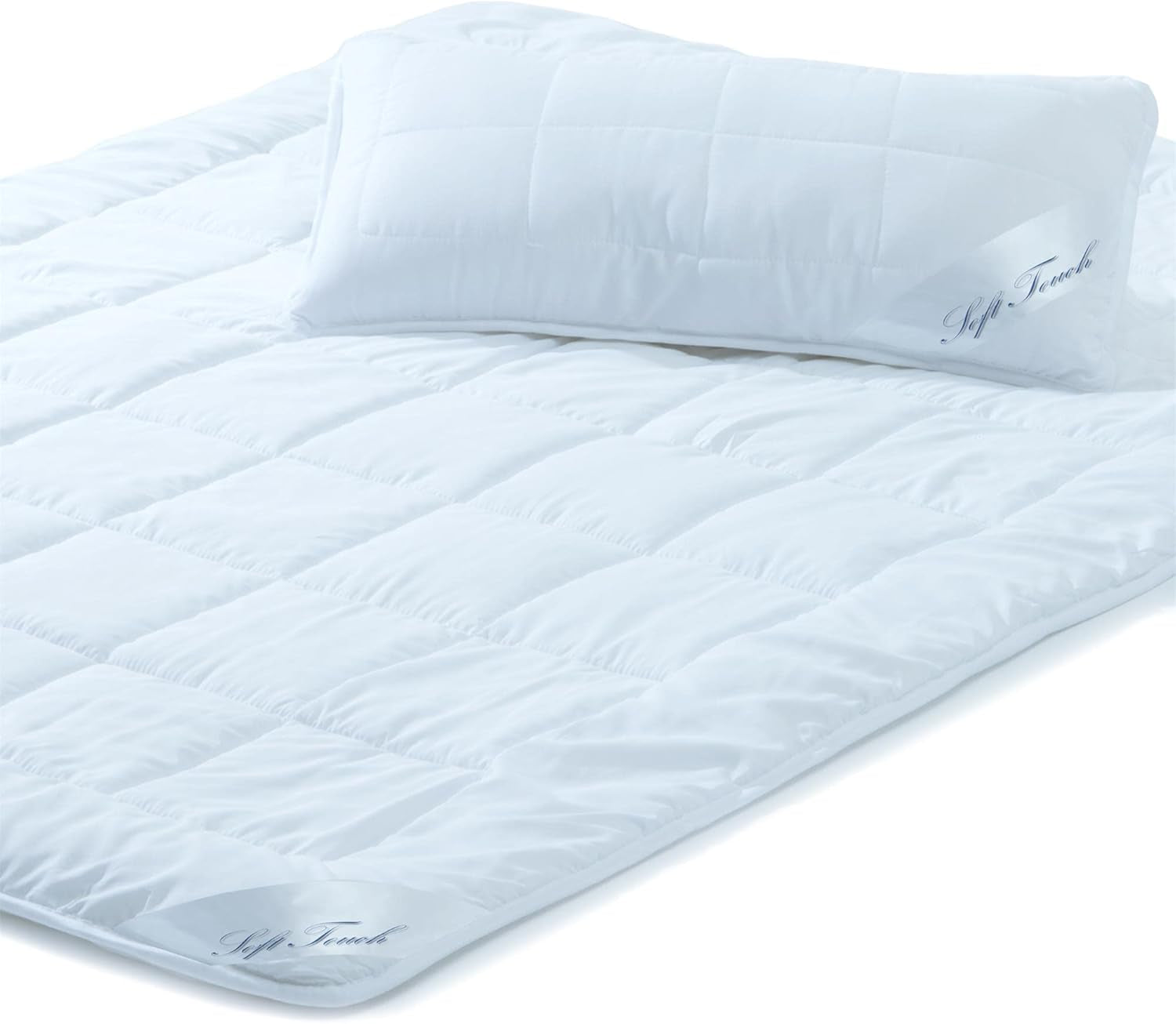 Aqua-Textil Soft Touch Set for children Duvet 100 X 135 Cm 250G and 350G with pillow 40 X 60 Cm 150G Duvet 4 seasons Climate control Oeko-Tex Duvets and quilts Naty Shop 155X220 Cm + 1X 40X80 Cm set all year round