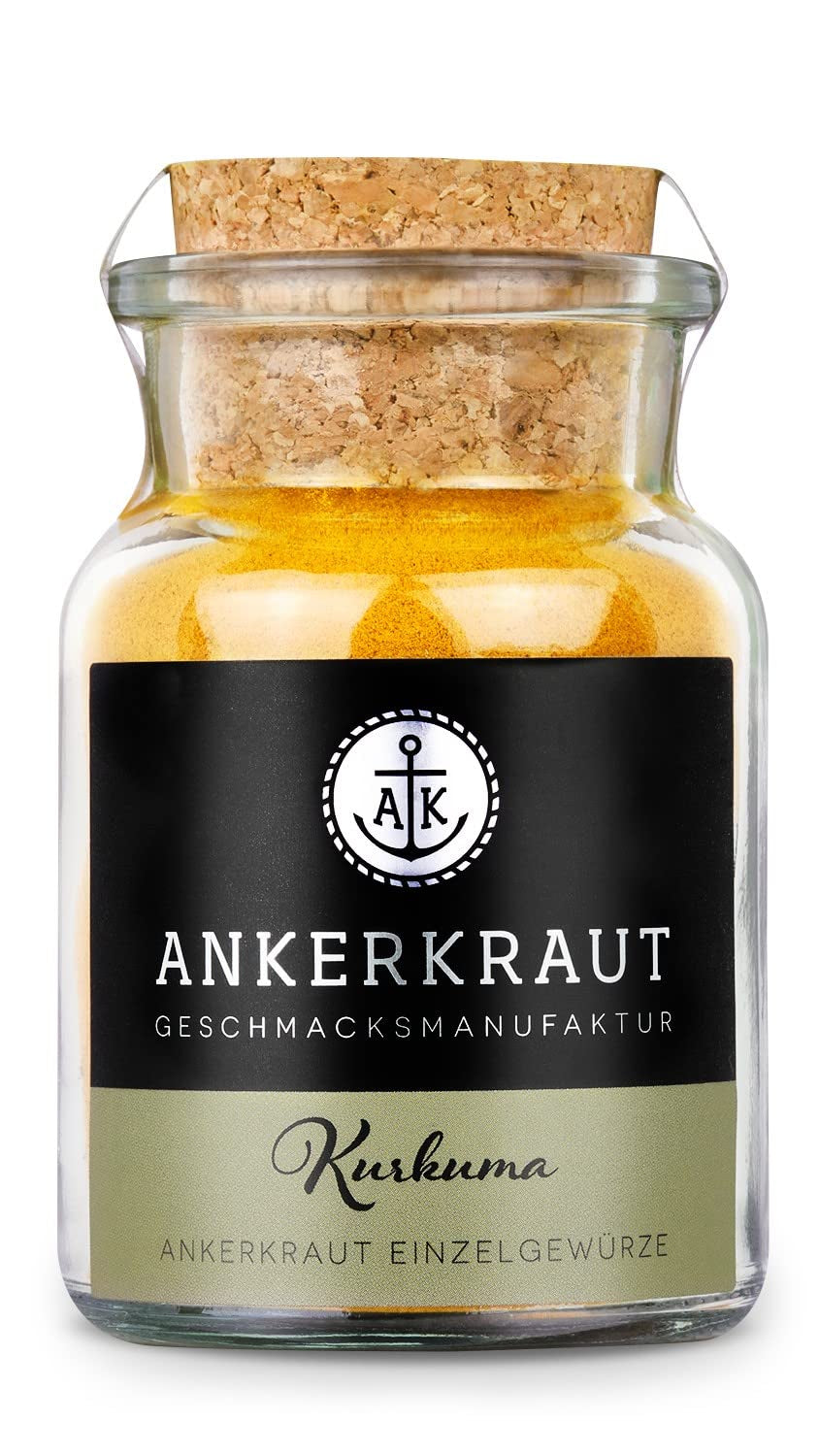 Ankerkraut Turmeric, gemahlen, Turmeric Gewürz Pulver, 75g in cork glass