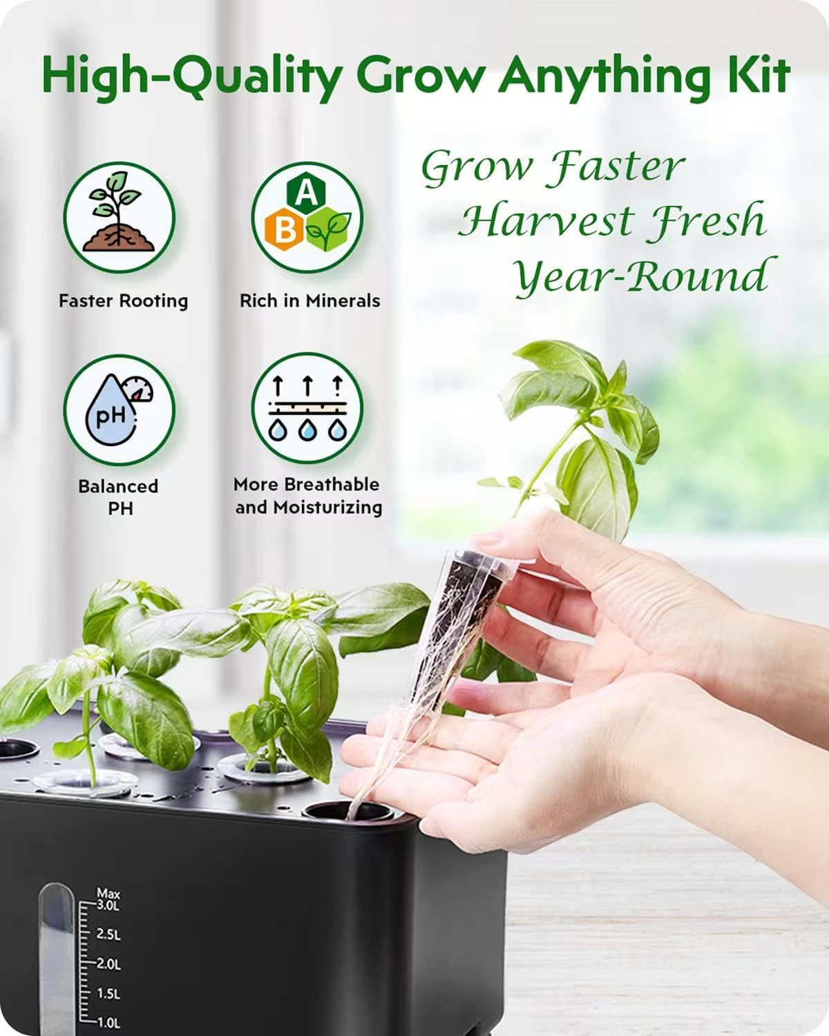 166-Piece Hydroponic Capsule Set: Grow Anything Plant Kits - Including Grow Sponges, Grow Domes, A&B Plant Food Labels - Hydroponic Accessories for Most
