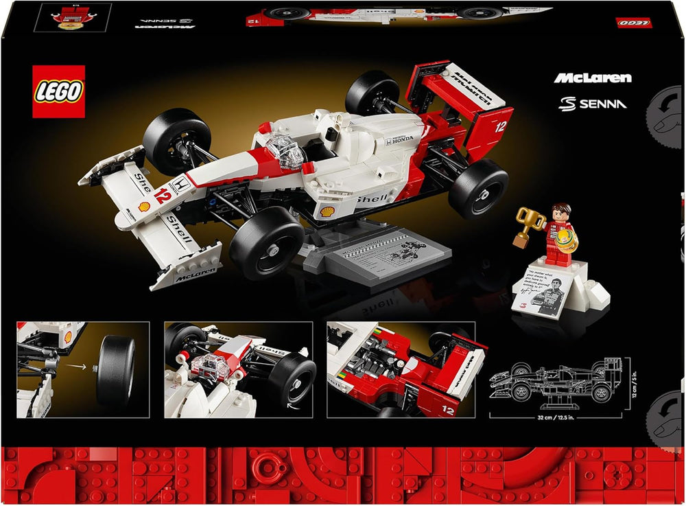 LEGO Icons Mclaren MP4/4 & Ayrton Senna Model Car Set, F1 Racing Car Kit for Adults with Racer Minifigure, Collectible, Gift Idea for Men, Women, Him & Her 10330 Building Sets Besuche den LEGO-Store