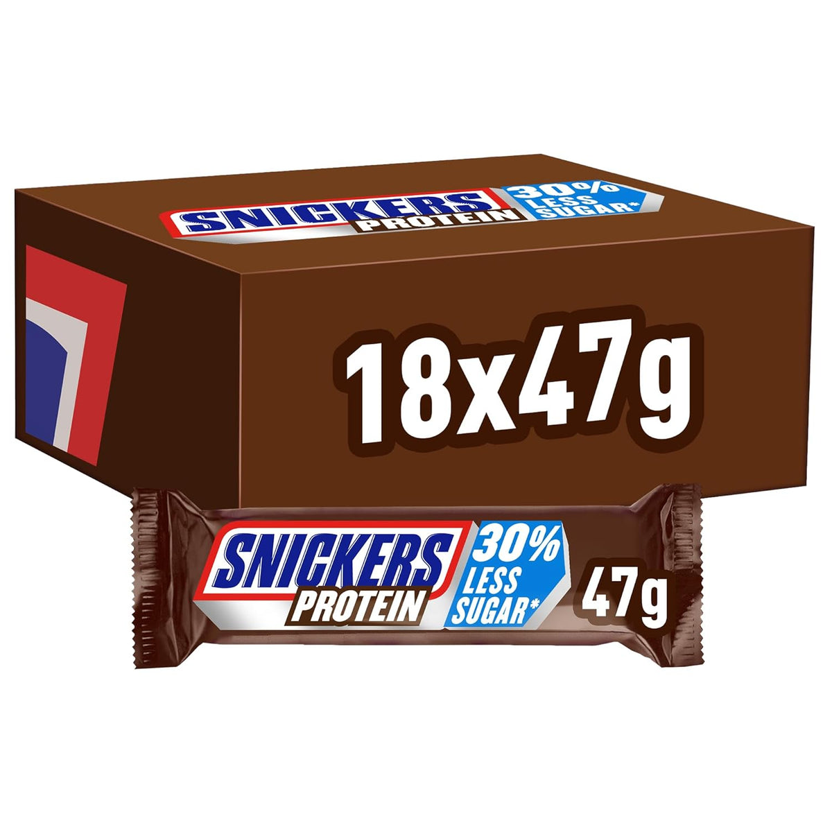 Snickers Chocolate Protein Bars - Rich Flavor With Caramel Hazelnuts And Nougat, Bulk Pack 18x47g