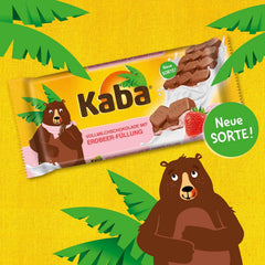 Kaba Milk Chocolate with Strawberry Cream, Filled Chocolate Bar, 90g Bar, Melt-in-your-Mouth Chocolate with Strawberry Fruity Cream and Kaba Original Flavor (Pack of 2)