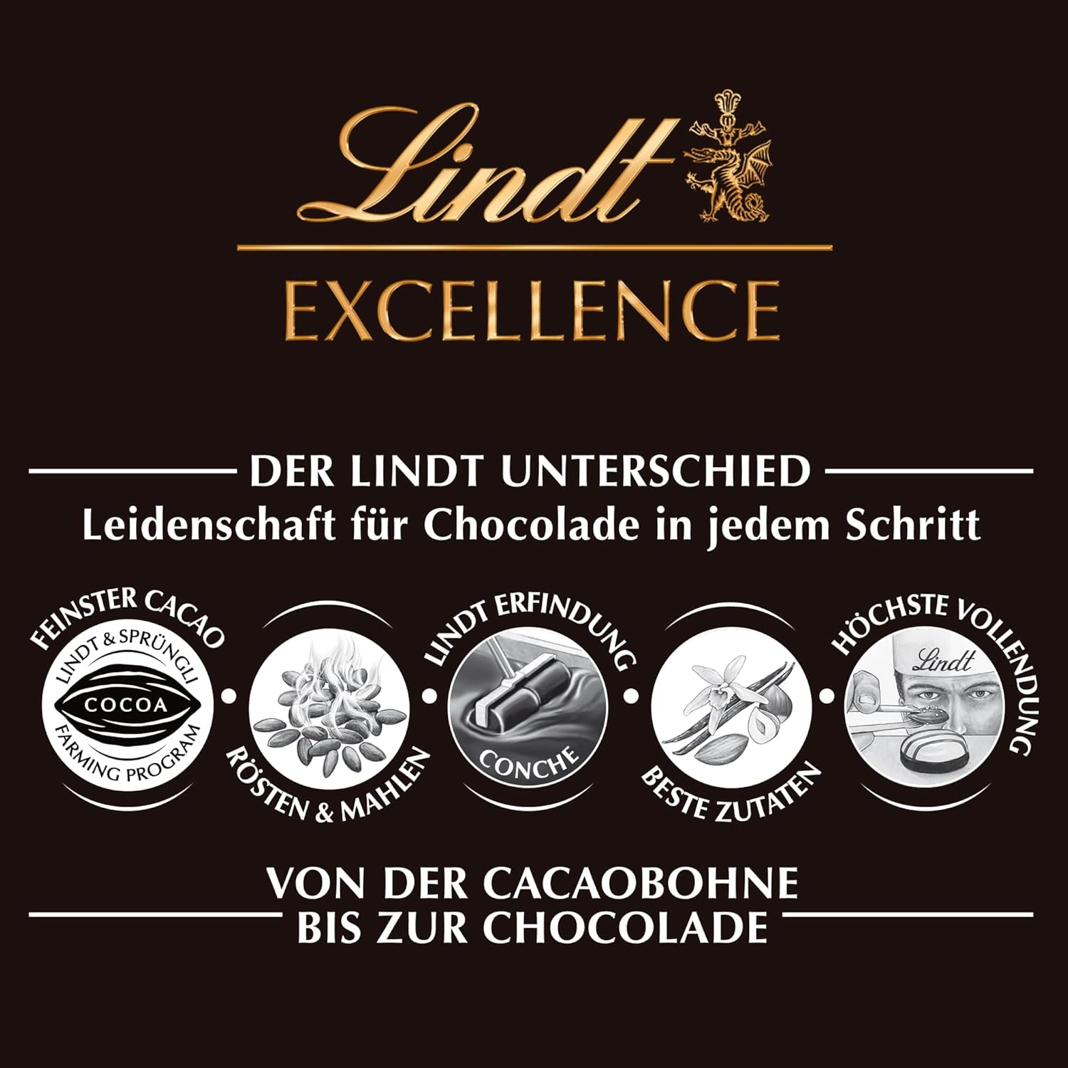 Lindt Excellence Sweet Salted Wood - Dark Chocolate Bar 100g - Intense Cocoa Flavor