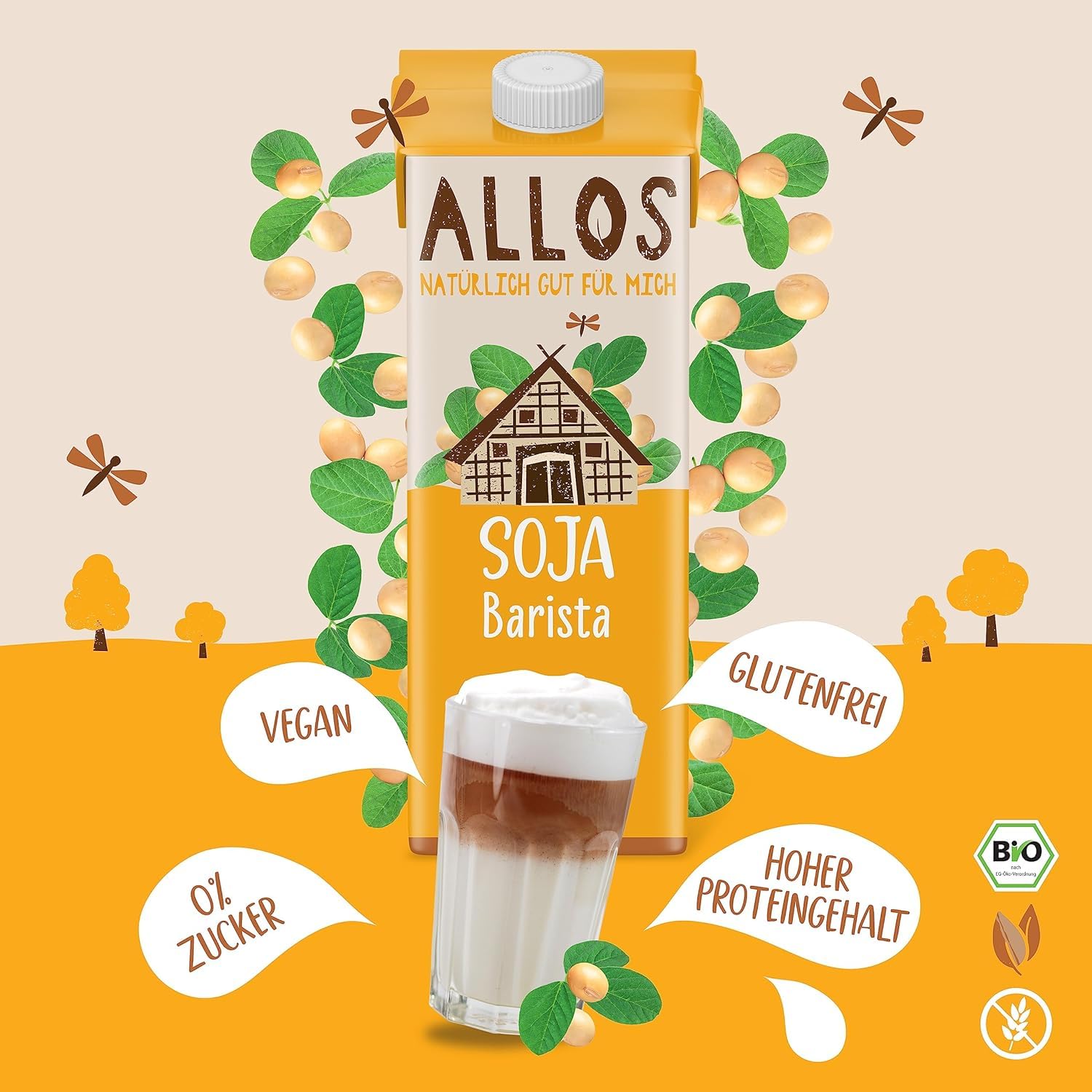Allos Sojadrink Barista Foaming For Vegan Coffee Laktosfri