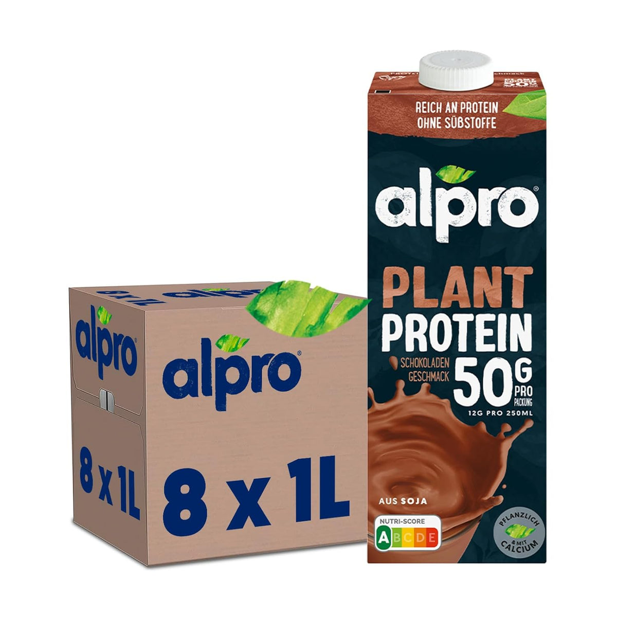 Alpro Proteindrink Chocolate Soy 8x1L - Vegetable Protein