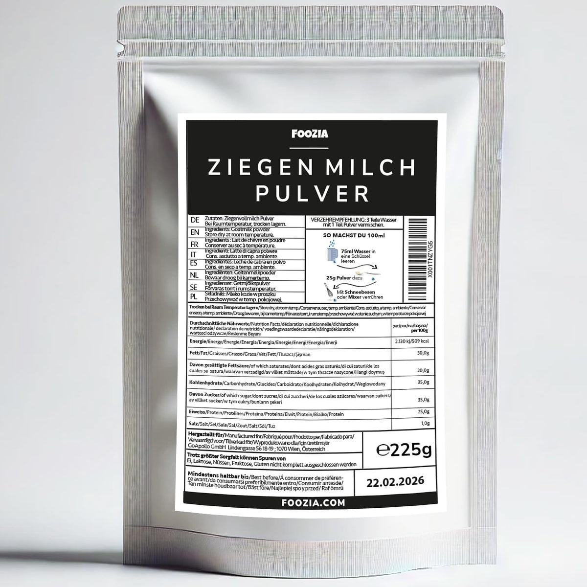 Foozia Pure Goat Milk Powder - No Additives For Humans, Animals