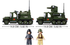 Sluban SL95556, WWII - Alliiertes Halbkettenfahrzeug [M38-B0685], Spielset, Klemmbausteine, Soldaten, mit Spielfigur, Army WWII, Multi Color