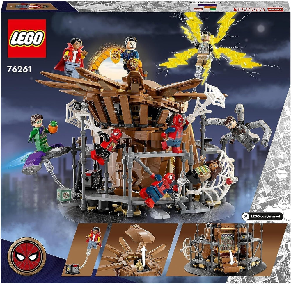 LEGO 76261 Marvel Spider-Man's Big Showdown, Spider-Man: No Way Home set with 3 minifigures Peter Parker plus Green Goblin, Electro, Sandman, Ned, Doctor Strange and MJ, collectible model Building sets Besuche den LEGO-Store
