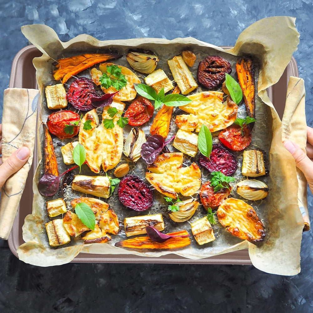 Relaxdays baking pan, non-stick, 4 liters, carbon steel, brown Molds and baking trays Naty Shop