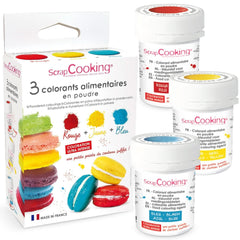 ScrapCooking, Set 3 coloranti alimentari pudra - rosu, galben, albastru, 3 x 5 grame Naty Shop 15 grame (set 3 bucati)