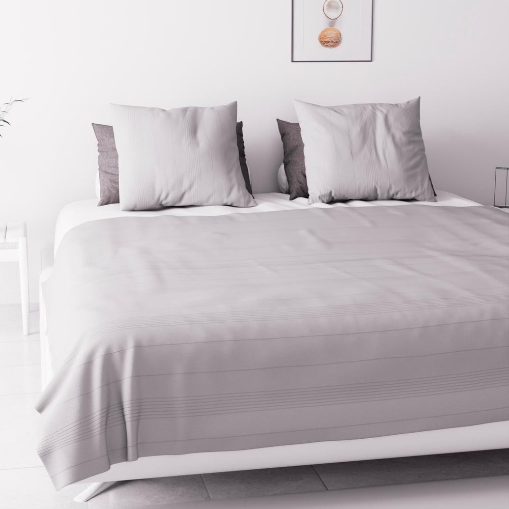 Soleil D'Ocre Adele, Zigzag cover, Thrown from the sofa, Polycoton, Grey, 220 X 240 Cm Duvets and quilts Naty Shop