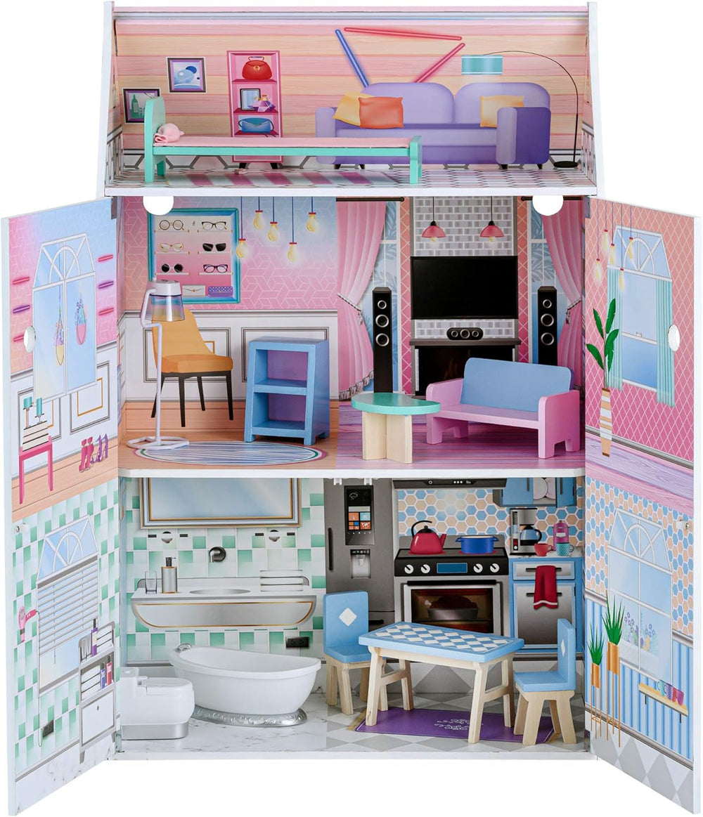 Olivias Little World Glasshouse Kids 12" Doll House & 10 Accesorii Pentru Păpuși 3.5" Multi Td-12518D Casute de papusi Naty Shop