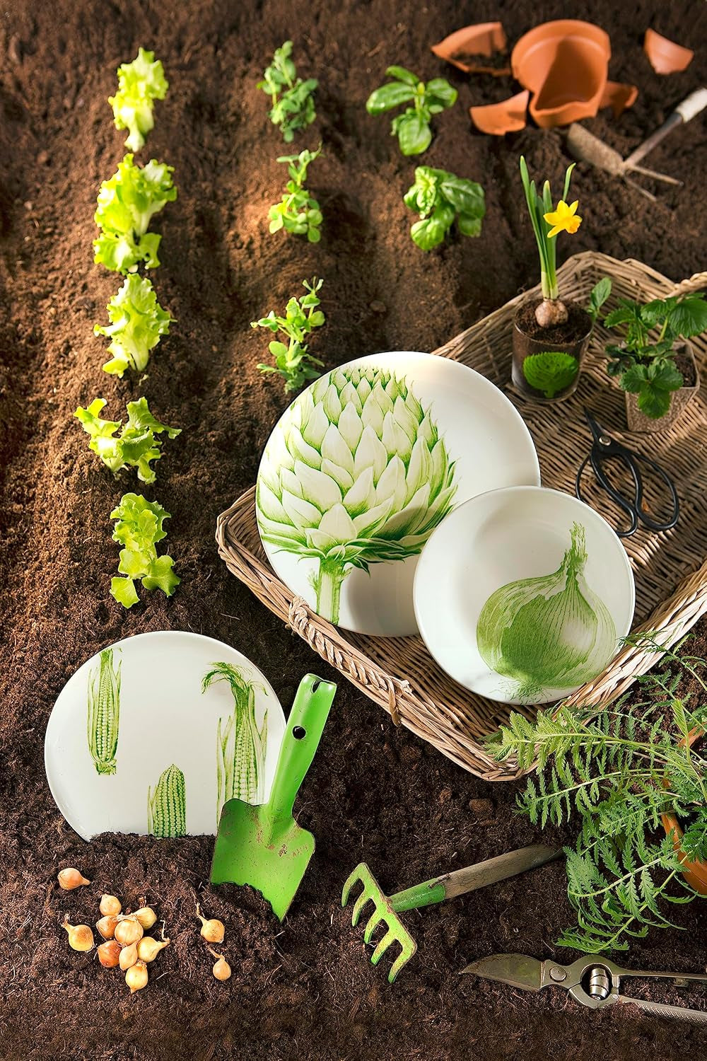 Excelsa Flora & Fauna Teller, Keramik, Mehrfarbig Seturi vesela masa Naty Shop