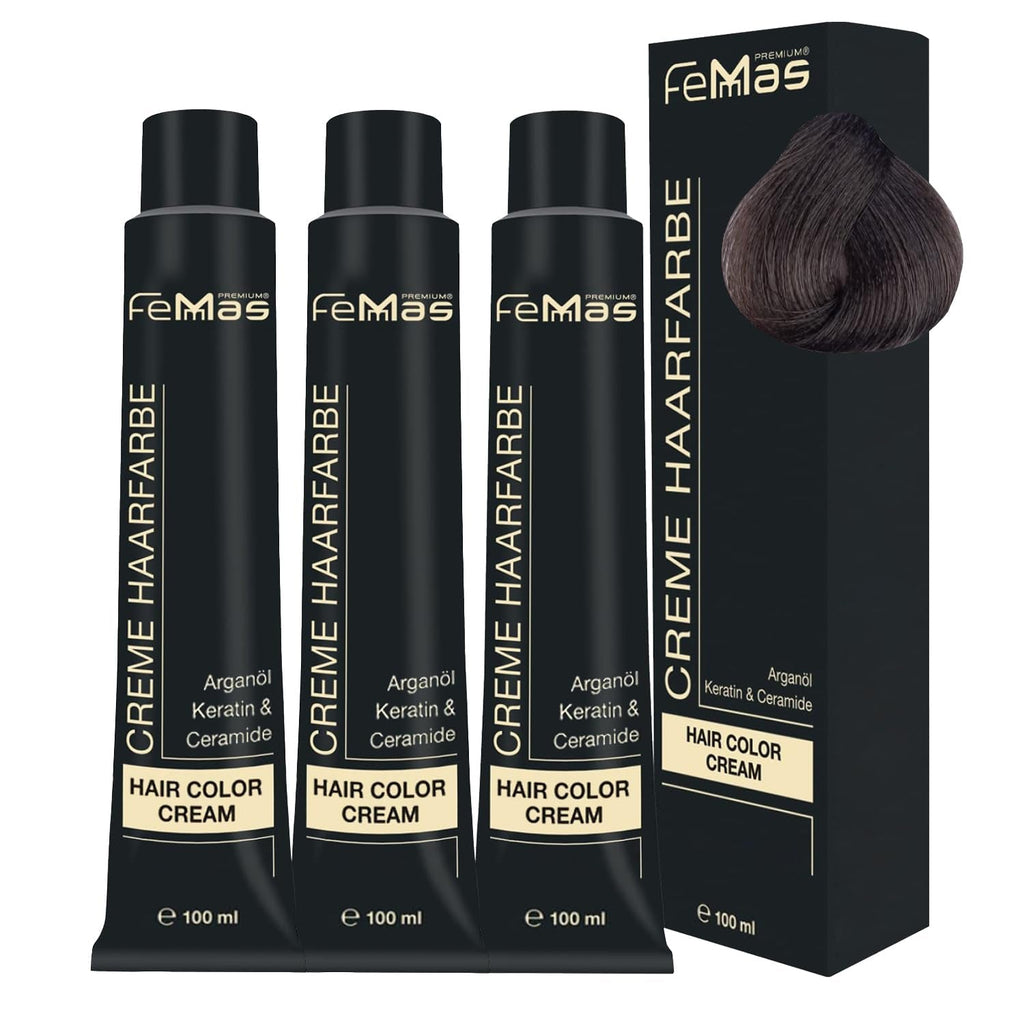 FemMas Hair Colour Pure & Mix Red I Cremă profesională cu ulei de argan, keratină și ceramide I Ca o vopsea de păr permanentă sau nuanță pentru rezultate radiante, de lungă durată I 100 ml