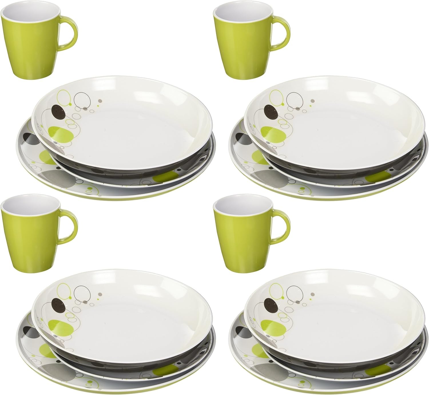 Farfurii all-inclusive din melamină, Space - set de 16 piese