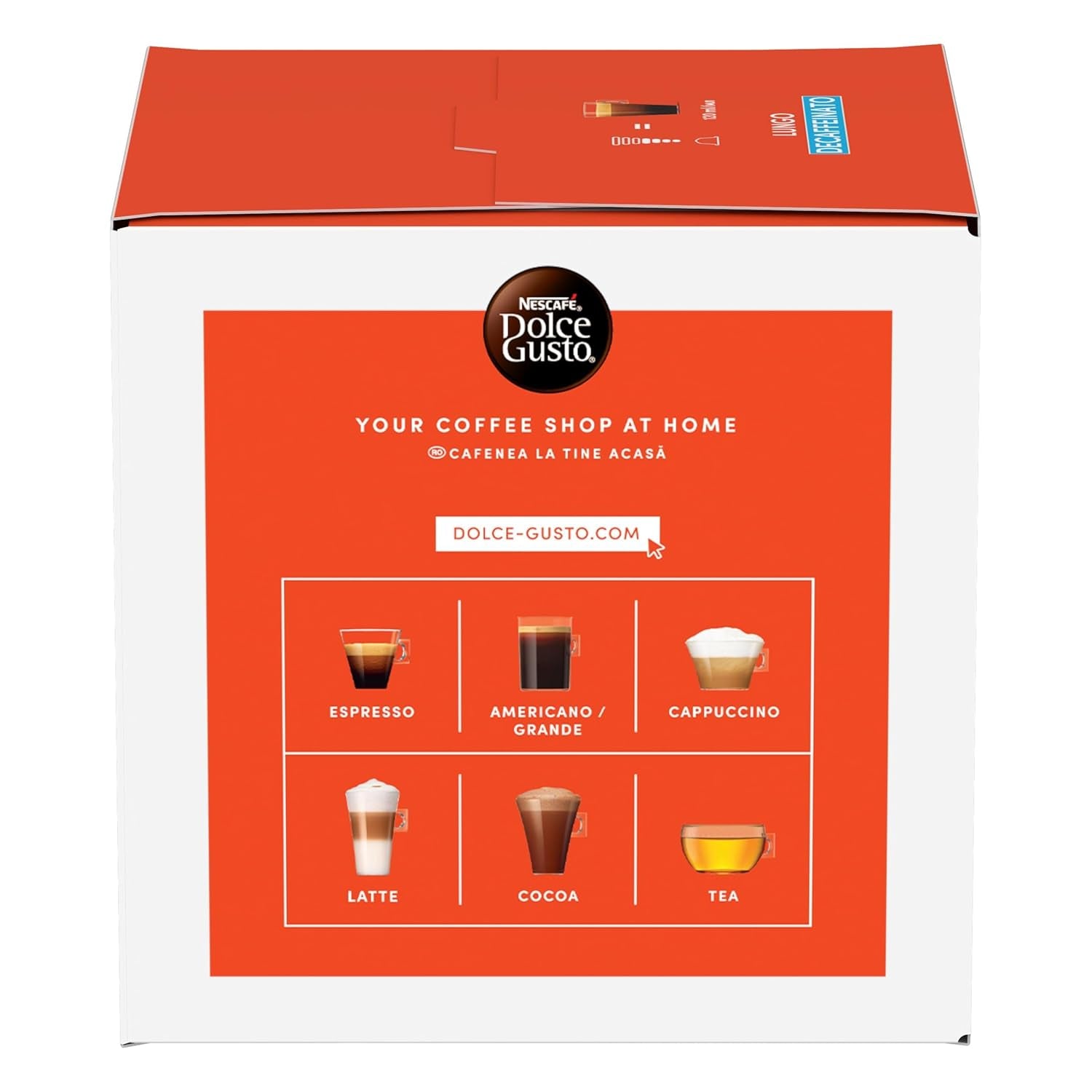 NESCAFÉ DOLCE GUSTO Lungo Decaffeinato Kaffeekapseln 3er Pack (3 x 16 Kapseln)
