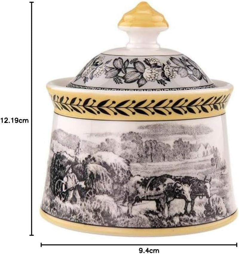 Villeroy & Boch – Audun Ferme Zuckerdose 300 Ml Weiß/Bunt, Spülmaschinenfest, Mikrowellensicher, Dose, Frischhaltedose, Vorratsdose, Box, Süßigkeiten Aufbewahrung, Pralinenbox, Premium Porzellan