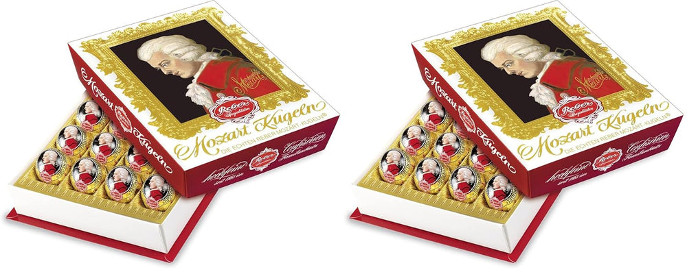 Reber Mozart balls with dark chocolate, pack of 6 with marzipan and nougat, vegan - 1 x 120 g