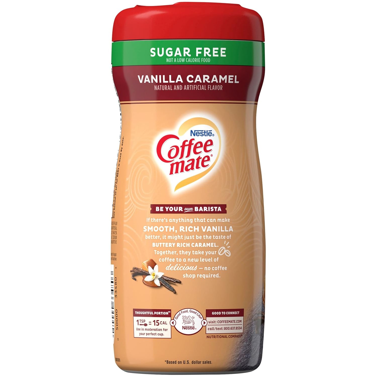 Coffee-Mate Vanilla Caramel, Sugar-Free Powdered Coffee Creamer, Kaffeesahne Pulver - Vanille Karamell - OHNE ZUCKER! from USA