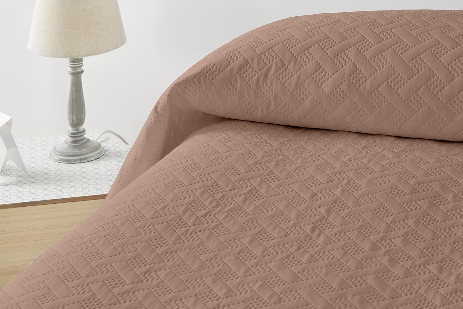 LISO - Bedspread for 105 Cm - Bouti Bed Bedspread - Spring and Summer - 200X260 Cm - Pink Beds and Blankets Besuche den Degrees home-Store Brown Bed 150 Cm
