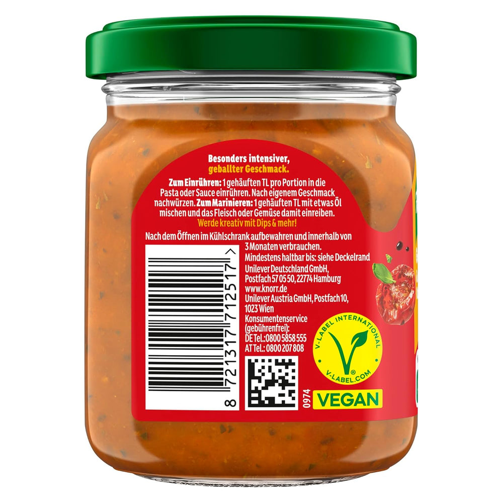 Knorr Schnell gewürzt Kochpaste Getrocknete Tomato & Mediterranean Kräuter einfach & schnell für einen besons intensiveen, geballten Gesmack 165 g