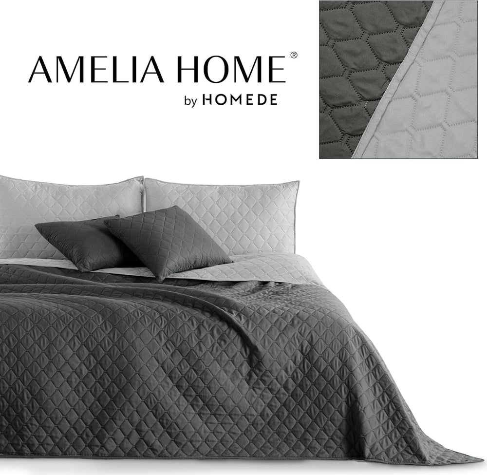 Decoking Bedspread 200 X 220 Cm Graphite Anthracite Silver Gray Two-sided bedspread easy to maintain Axel Beds and Blankets Besuche den DecoKing-Store