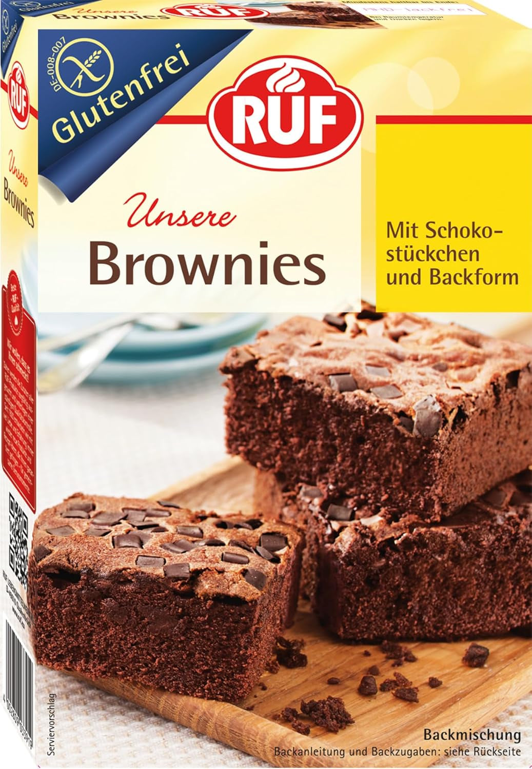 RUF Glutenfreie Muffins Schoko Mit Kakaoglasur, Backmischung Für Schokoladige American Style Muffins, Zöliakie Geeignet, Inkl. 12 Muffinförmchen Naty Shop 420 G (1Er Pack) Brownies