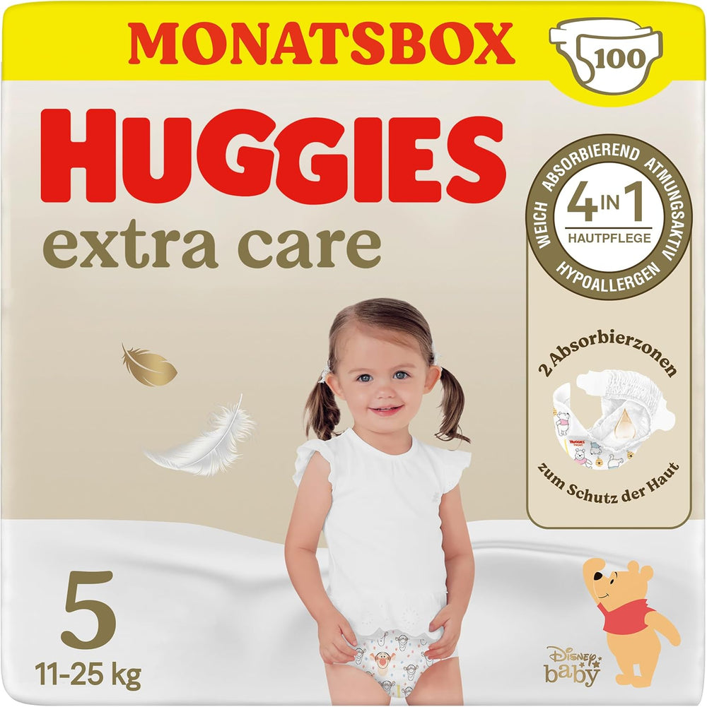 Huggies Extra Care Disney Baby Diapers, Size 4, 120 Diapers (2x60), Monthly Box