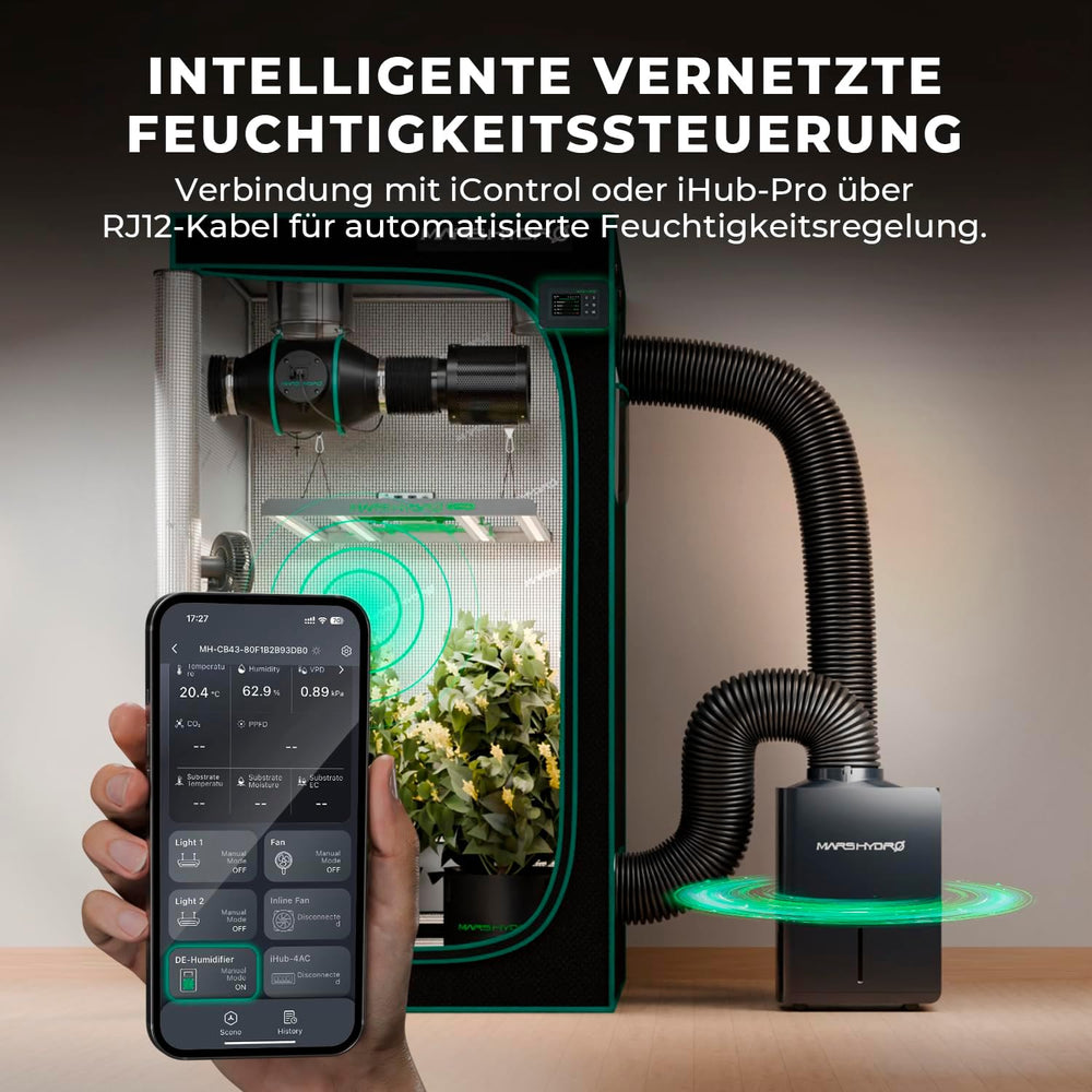 MARS HYDRO Dehumidifier, 12L/day, Automatic Defrost, Timer Function, Room Dehumidifier for Grow Tents, Basements and Plants, 1.2L Water Tank