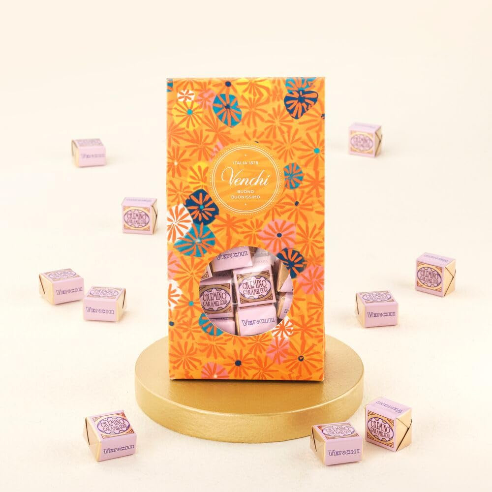 Venchi – Murrine Collection – Gift box with assorted candies Cremino Caramel Gold, 300g – Gift idea – Gluten free