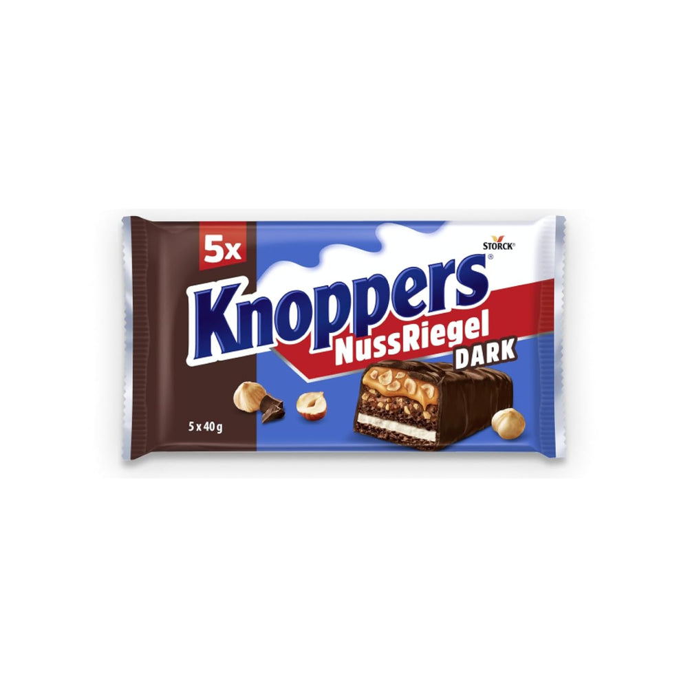 Knoppers Peanut Bar – 1 x 200g (5 bars) – Milk chocolate bar with peanut cream, chopped salted peanuts, caramel and milk chocolate