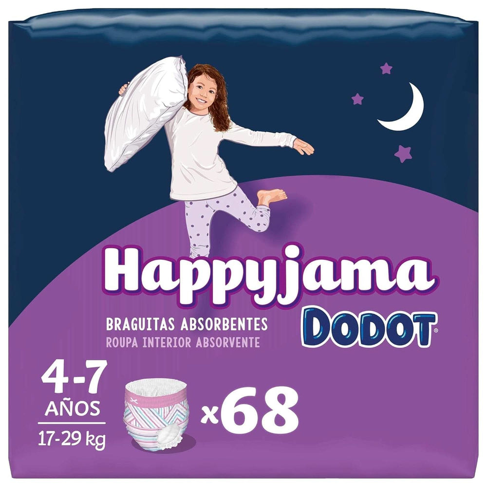Happyjama diapers for girls, 4-7 years (17-29 kg), 68 pieces, diapers with anti-fog protection during the night Mother and Child Naty Shop