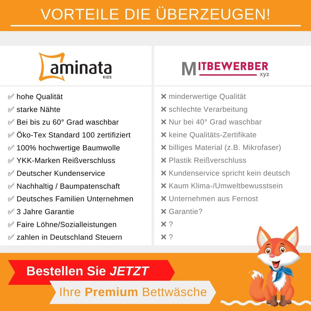 Aminata Kids Lenjerie de pat pentru copii, bumbac Lenjerie de pat - copii Naty Shop