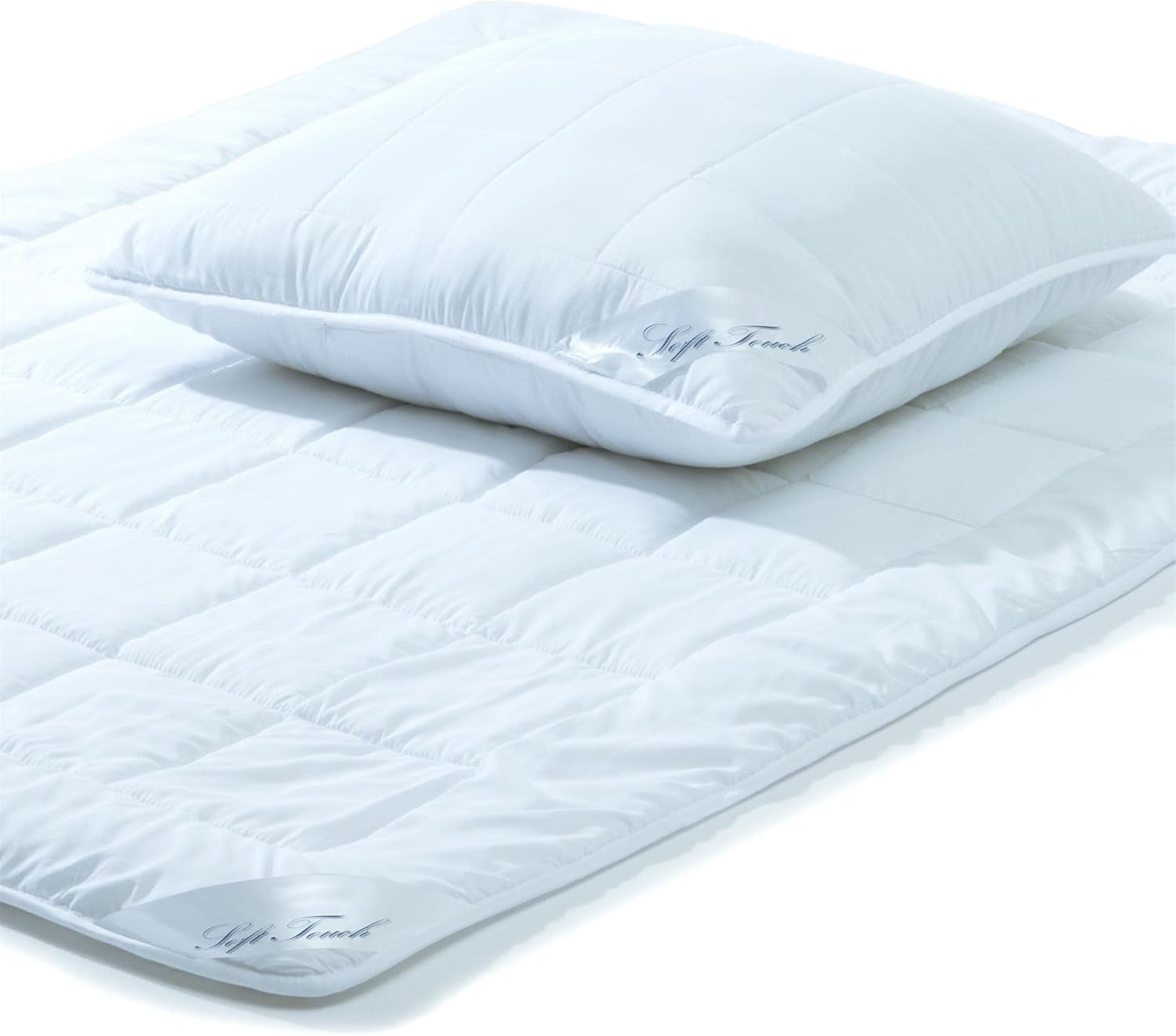 Aqua-Textil Soft Touch Set for children Duvet 100 X 135 Cm 250G and 350G with pillow 40 X 60 Cm 150G Duvet 4 seasons Climate control Oeko-Tex Quilts and quilts Naty Shop 155X220 Cm + 1X 80X80 Cm all year round