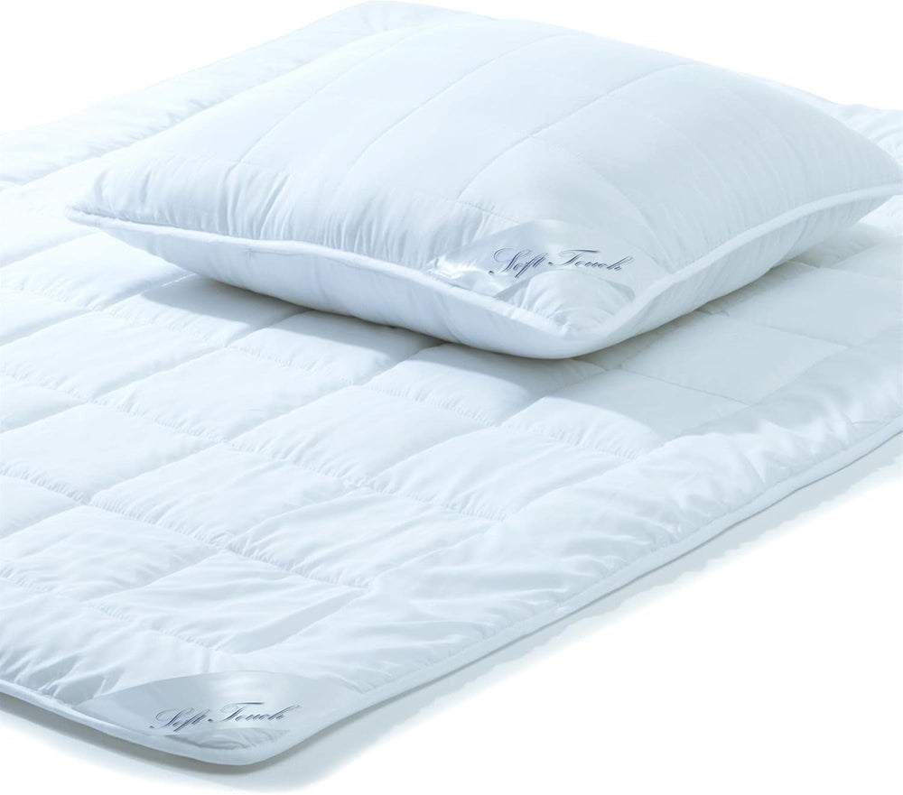 Aqua-Textil Soft Touch Set for children Duvet 100 X 135 Cm 250G and 350G with pillow 40 X 60 Cm 150G Duvet 4 seasons Climate control Oeko-Tex Quilts and quilts Naty Shop 155X220 Cm + 1X 80X80 Cm all year round