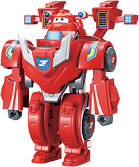 Super Wings EU770351 - Super Robot Suit Jett, aprox. 18 cm înălțime figurină de joacă transformabilă, costum de robot 2 în 1 și super mașină, pentru copii de la 3 ani în sus, Roșu Action figures Naty Shop